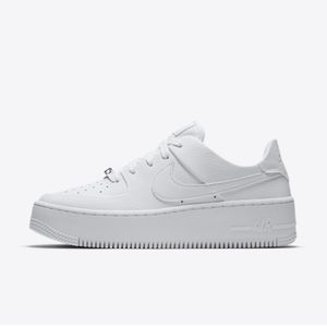 Nike Air Force 1 Sage Low Women’s All White Platform Sneaker